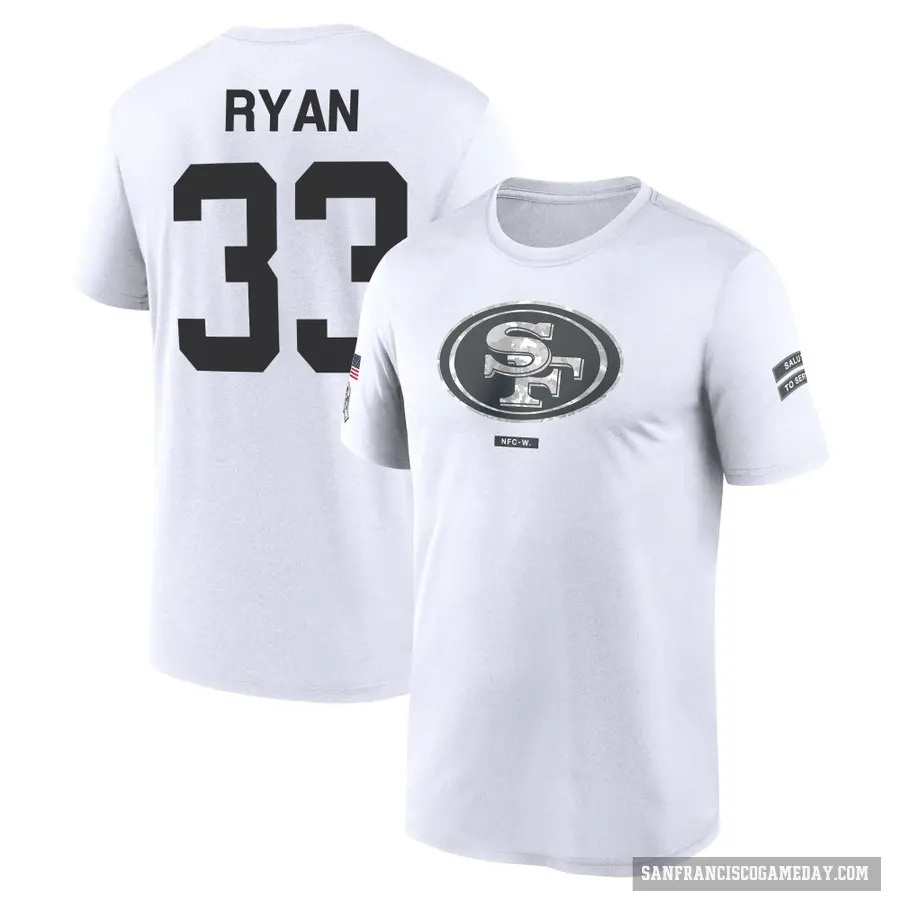 Youth ＃33 Logan Ryan San Francisco 49ers White 2024 Salute to Service Performance T-Shirt