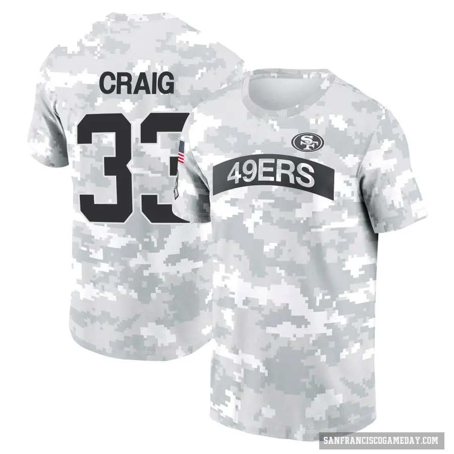 Youth ＃33 Roger Craig San Francisco 49ers Camo Arctic 2024 Salute to Service Performance T-Shirt