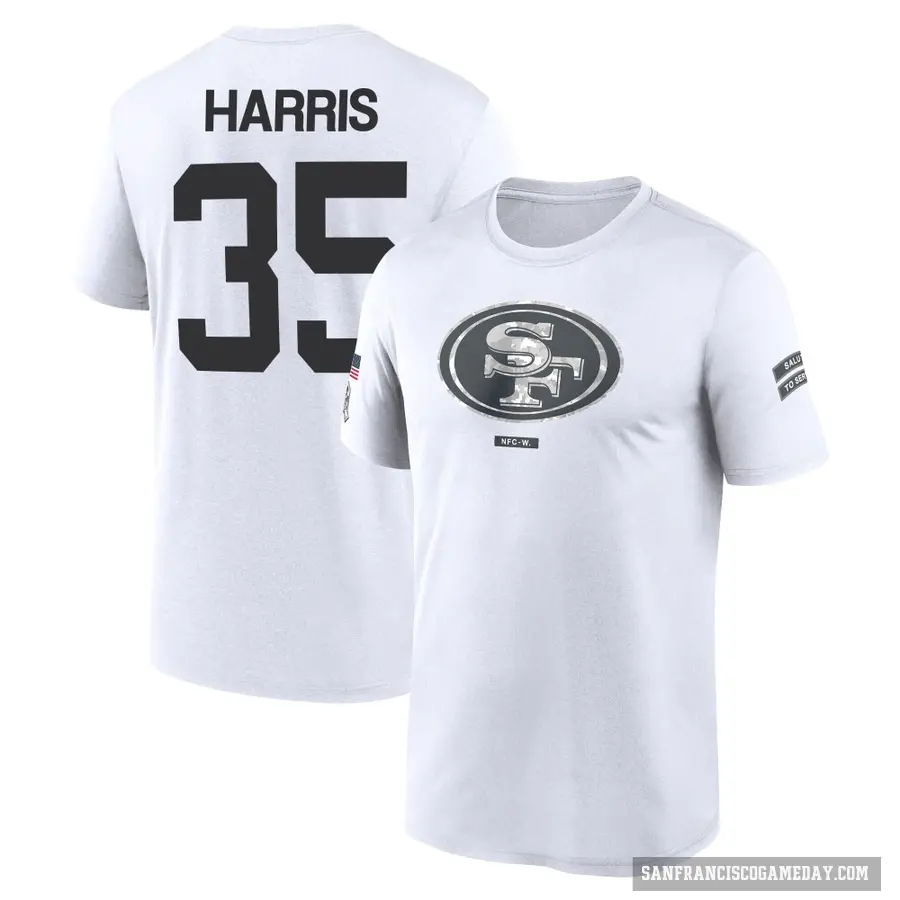 Youth ＃35 Erik Harris San Francisco 49ers White 2024 Salute to Service Performance T-Shirt