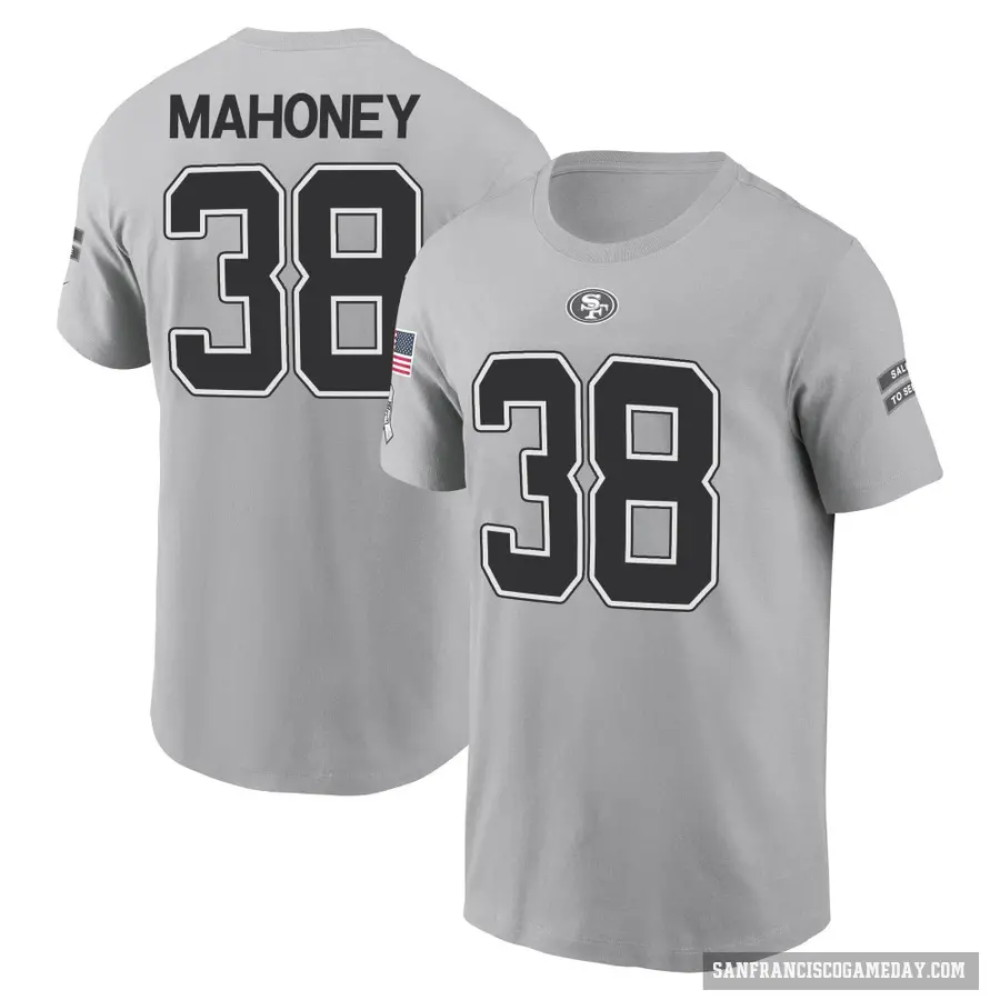 Youth ＃38 Jaylen Mahoney San Francisco 49ers Gray 2024 Salute to Service T-Shirt