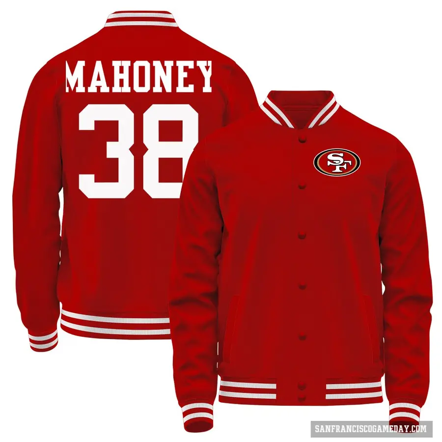 Youth ＃38 Jaylen Mahoney San Francisco 49ers Red Full-Snap Name & Number Jacket