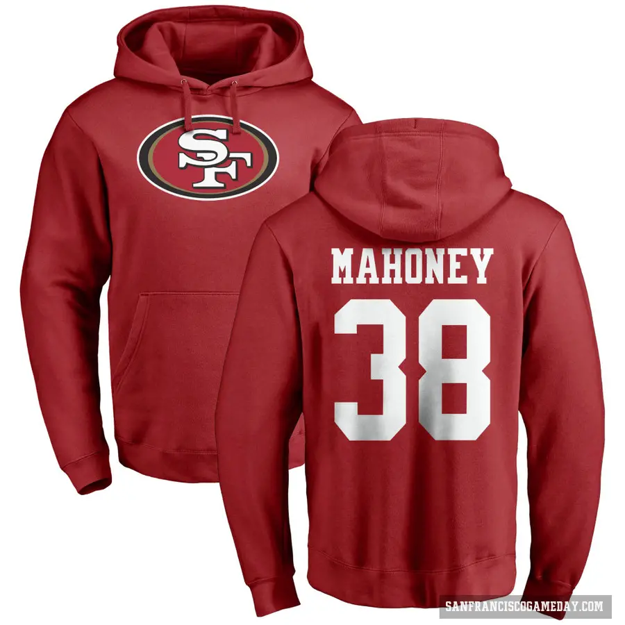 Youth ＃38 Jaylen Mahoney San Francisco 49ers Red Pro Line Logo Pullover Hoodie