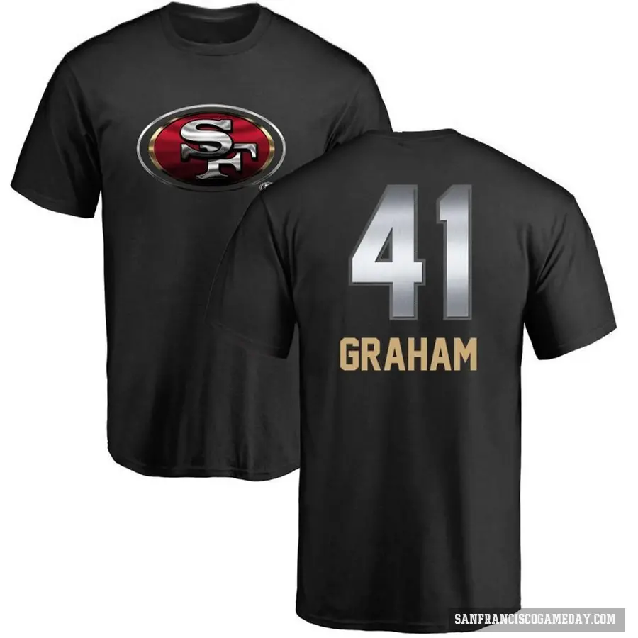Youth ＃41 Jalen Graham San Francisco 49ers Black Midnight Mascot T-Shirt