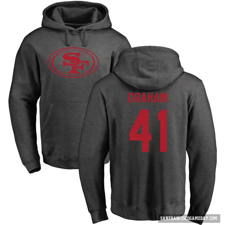 Youth ＃41 Jalen Graham San Francisco 49ers Pro Line by Branded Ash One Color Pullover Hoodie