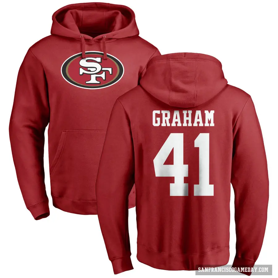 Youth ＃41 Jalen Graham San Francisco 49ers Red Pro Line Logo Pullover Hoodie