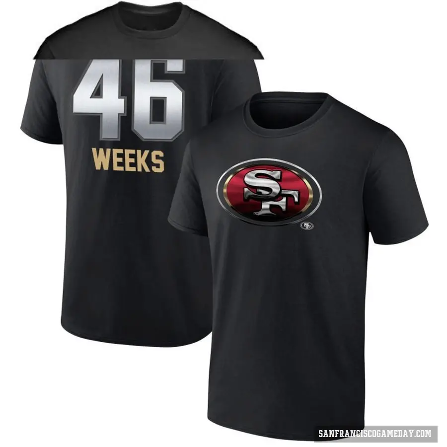 Youth ＃46 Jon Weeks San Francisco 49ers Black Midnight Mascot T-Shirt