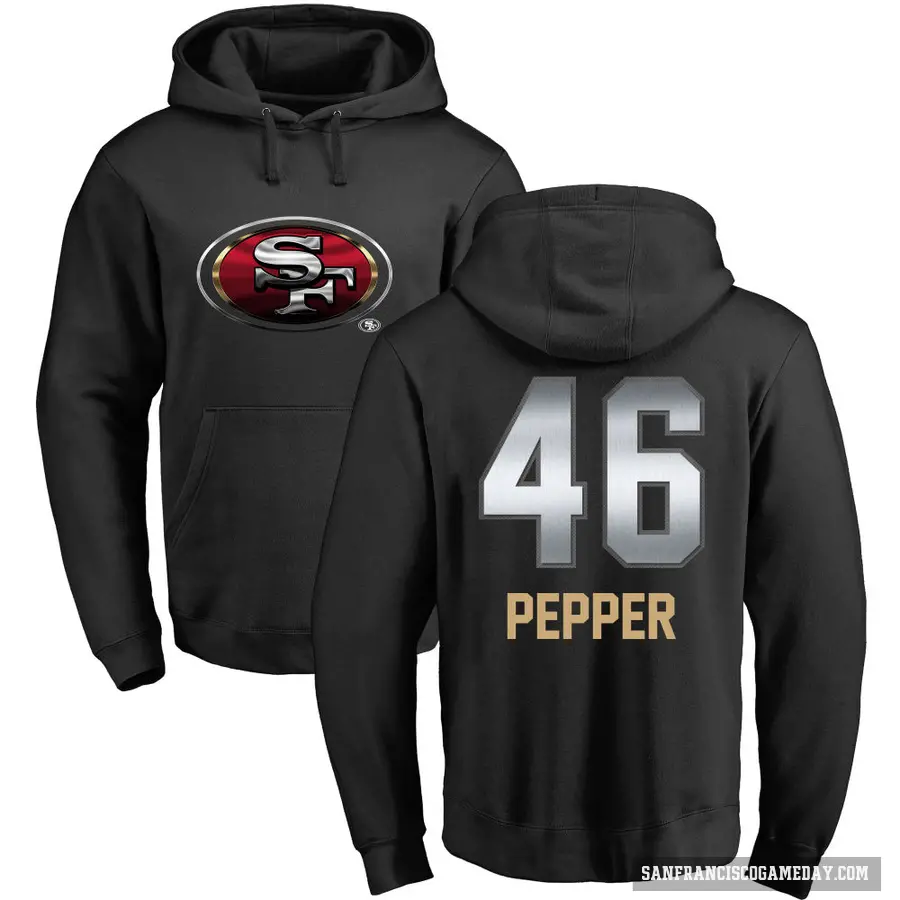 Youth ＃46 Taybor Pepper San Francisco 49ers Black Midnight Mascot Pullover Hoodie