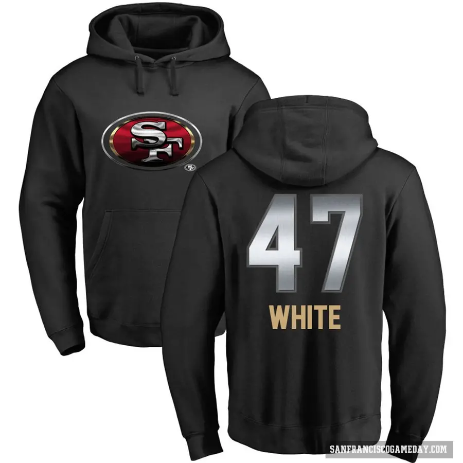 Youth ＃47 DaShaun White San Francisco 49ers Black Midnight Mascot Pullover Hoodie