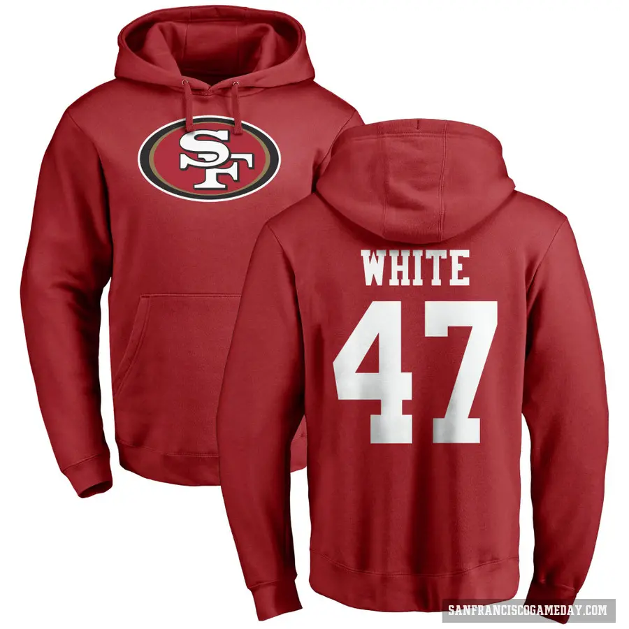 Youth ＃47 DaShaun White San Francisco 49ers Red Pro Line Logo Pullover Hoodie