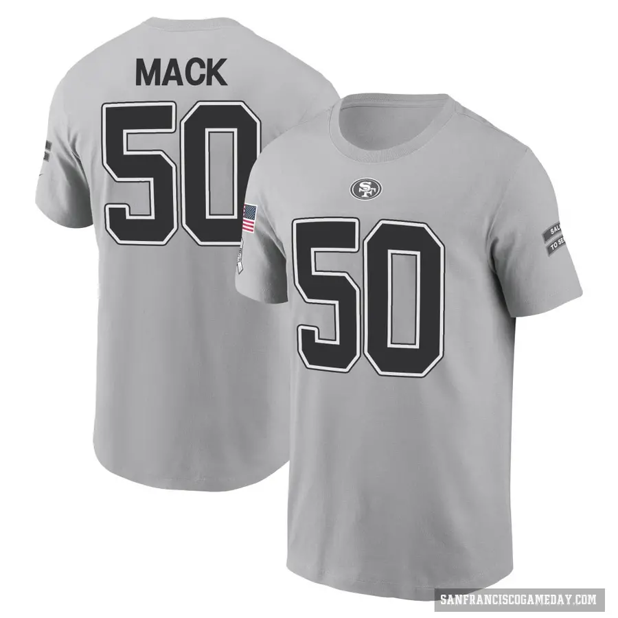 Youth ＃50 Alex Mack San Francisco 49ers Gray 2024 Salute to Service T-Shirt