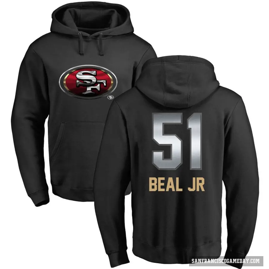 Youth ＃51 Robert Beal Jr. San Francisco 49ers Black Midnight Mascot Pullover Hoodie