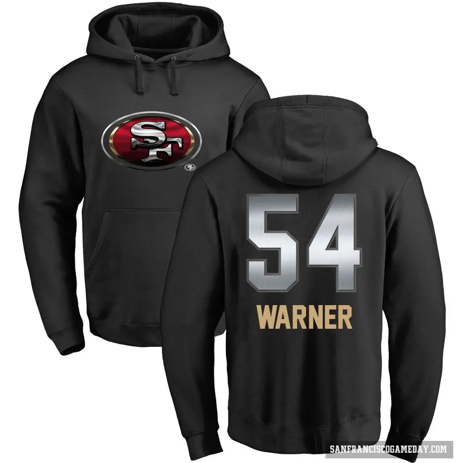 Youth ＃54 Fred Warner San Francisco 49ers Black Midnight Mascot Pullover Hoodie