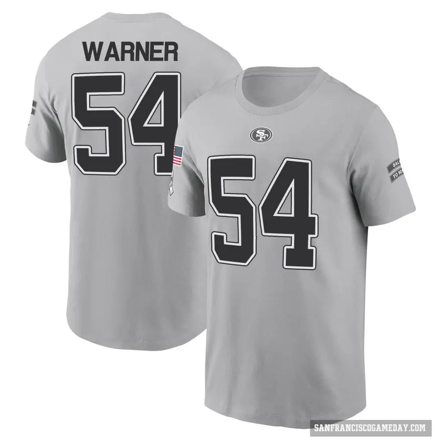 Youth ＃54 Fred Warner San Francisco 49ers Gray 2024 Salute to Service T-Shirt