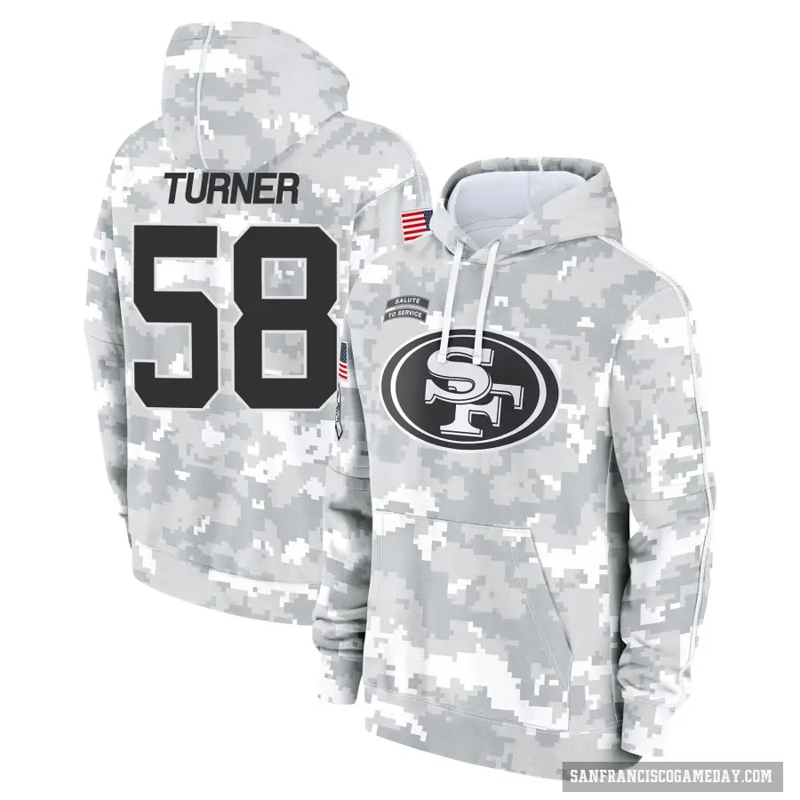 Youth ＃58 Keena Turner San Francisco 49ers Arctic Camo 2024 Salute to Service Club Fleece Pullover Hoodie