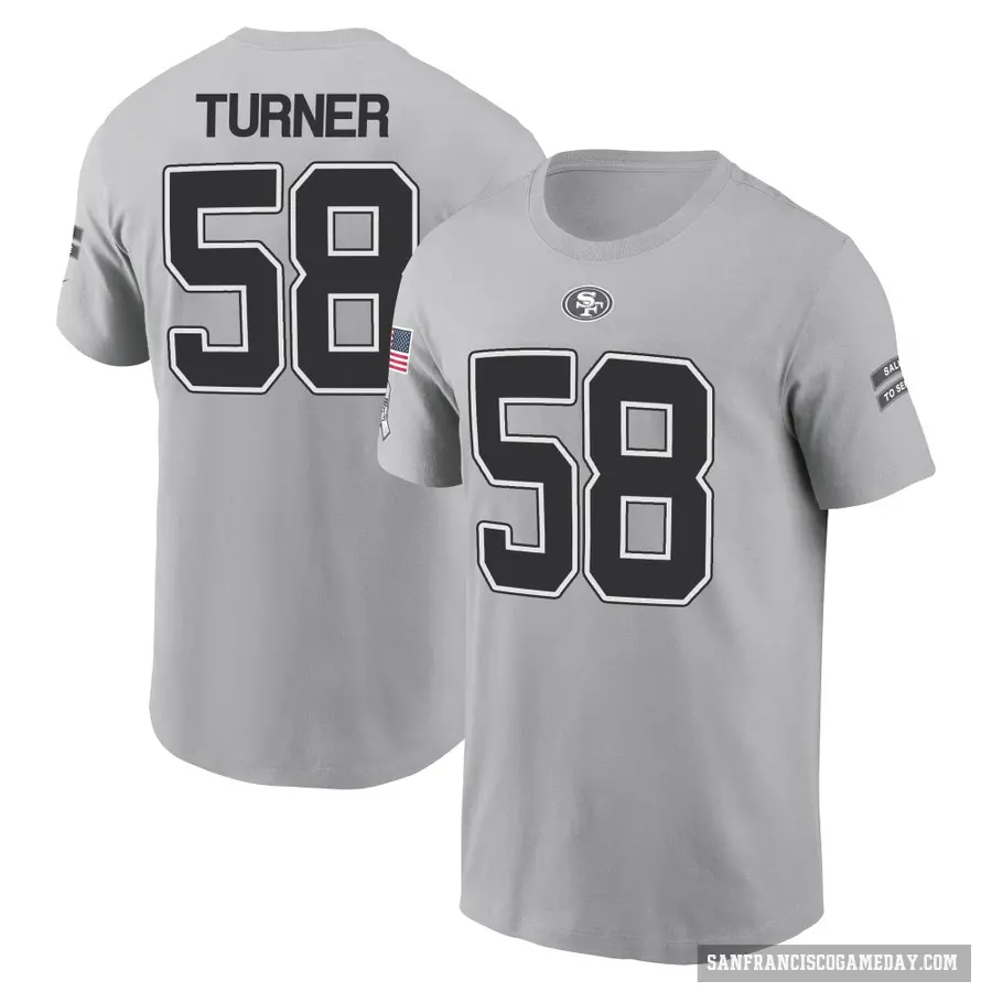 Youth ＃58 Keena Turner San Francisco 49ers Gray 2024 Salute to Service T-Shirt