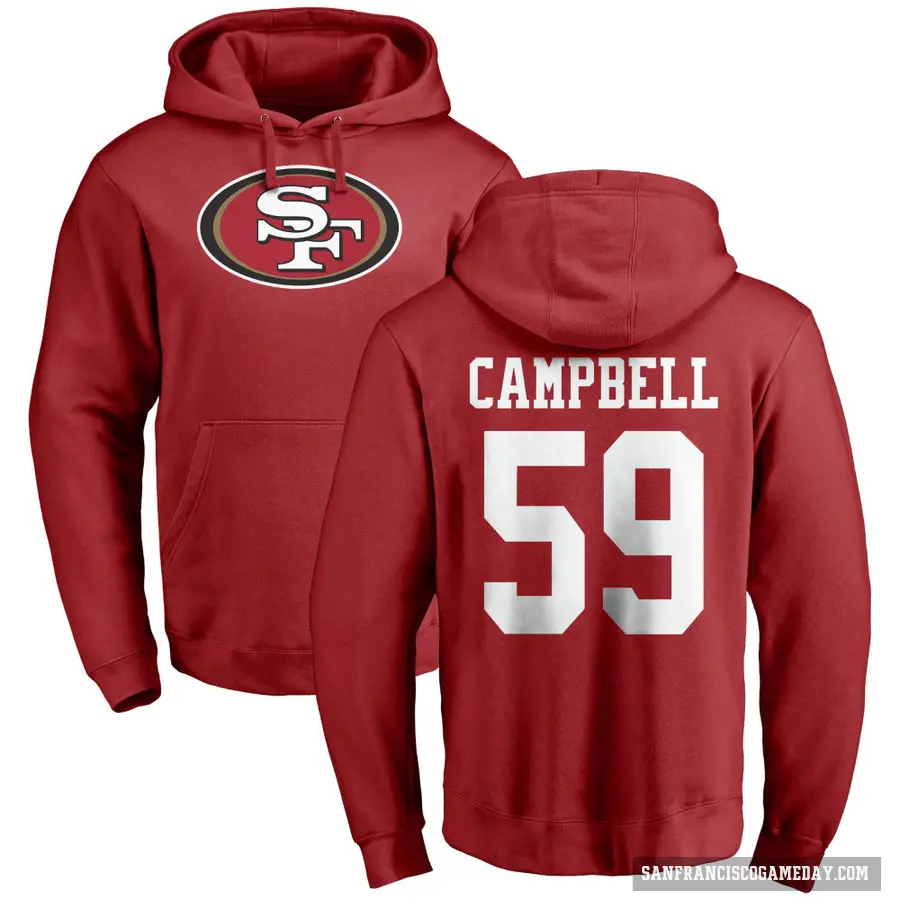 Youth ＃59 De'Vondre Campbell San Francisco 49ers Red Pro Line Logo Pullover Hoodie