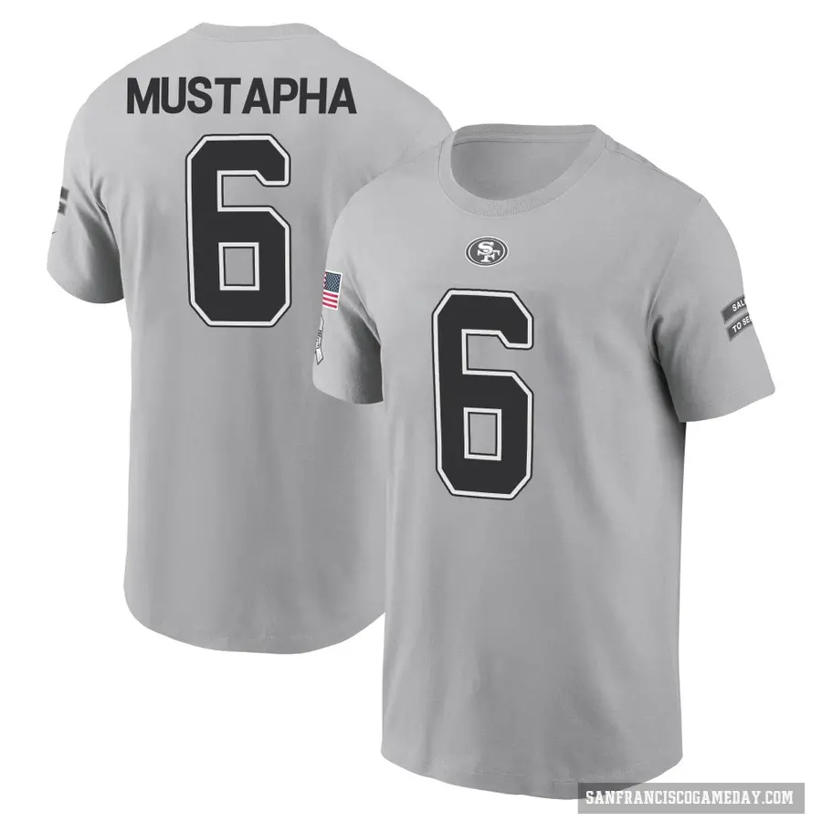 Youth ＃6 Malik Mustapha San Francisco 49ers Gray 2024 Salute to Service T-Shirt