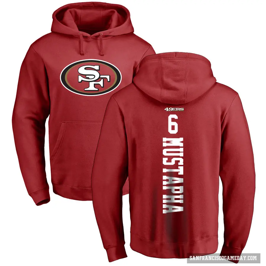 Youth ＃6 Malik Mustapha San Francisco 49ers Red Pro Line Backer Pullover Hoodie