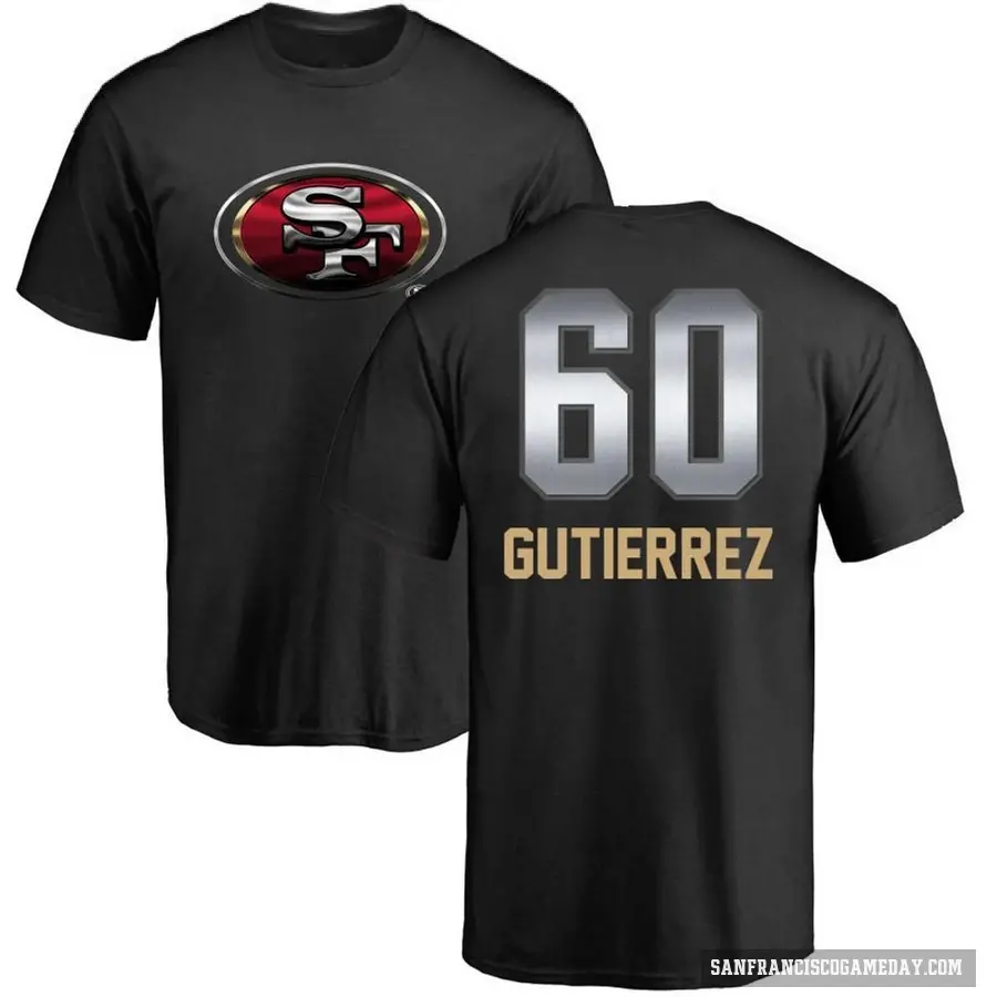 Youth ＃60 Sebastian Gutierrez San Francisco 49ers Black Midnight Mascot T-Shirt