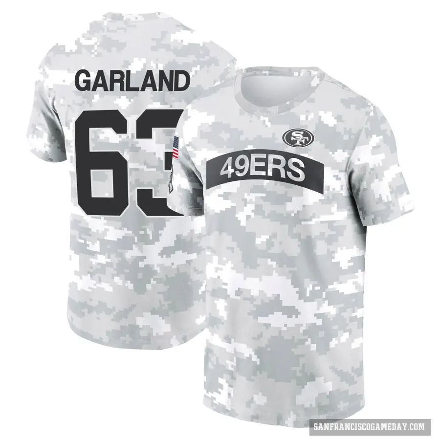 Youth ＃63 Ben Garland San Francisco 49ers Camo Arctic 2024 Salute to Service Performance T-Shirt