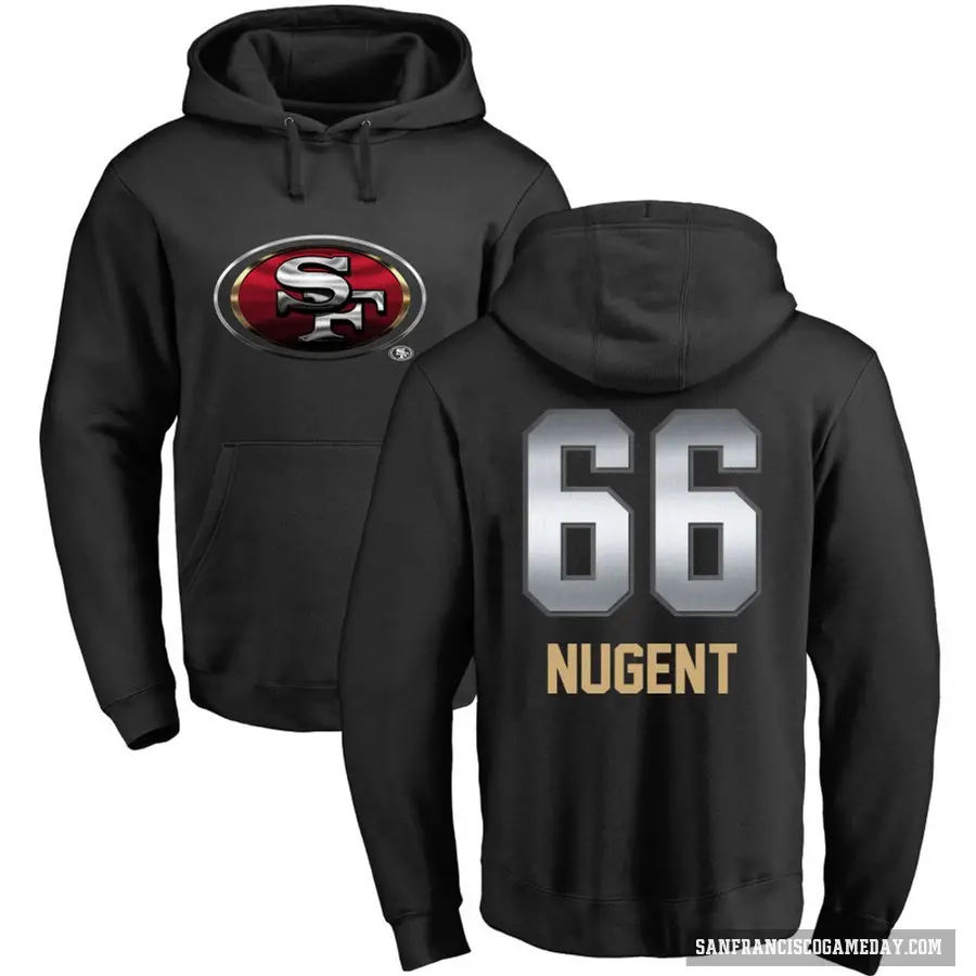 Youth ＃66 Drake Nugent San Francisco 49ers Black Midnight Mascot Pullover Hoodie