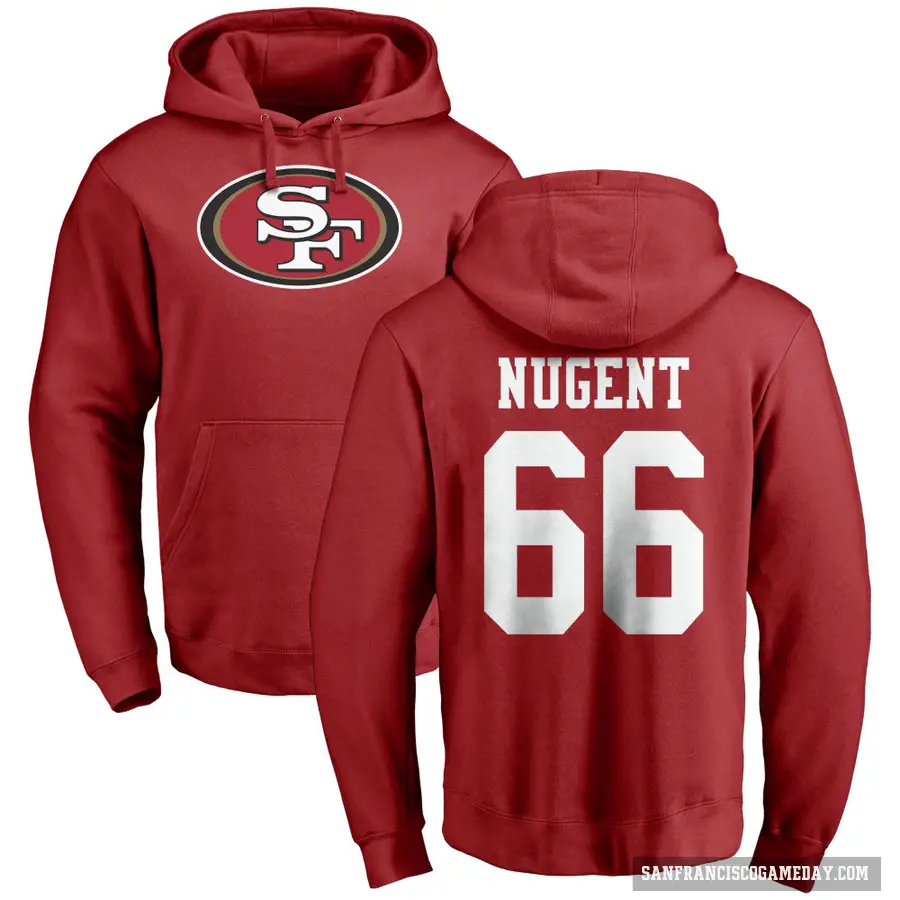 Youth ＃66 Drake Nugent San Francisco 49ers Red Pro Line Logo Pullover Hoodie