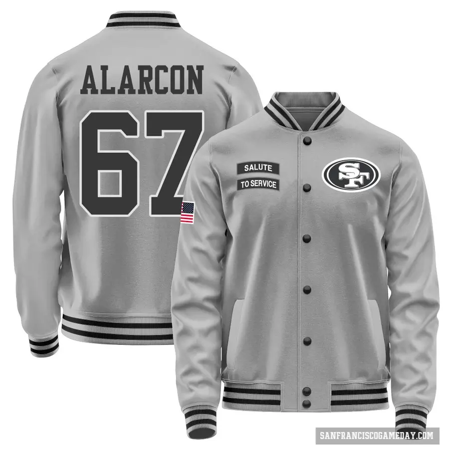 Youth ＃67 Isaac Alarcon San Francisco 49ers Gray Salute to Service Performance Jacket