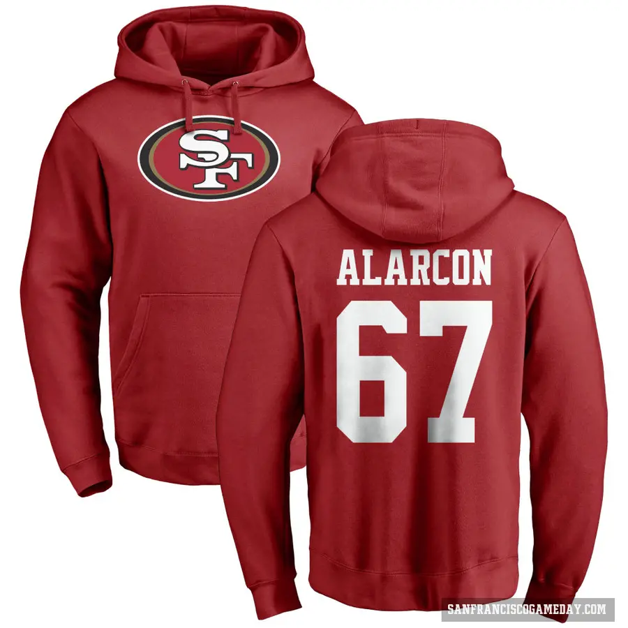 Youth ＃67 Isaac Alarcon San Francisco 49ers Red Pro Line Logo Pullover Hoodie