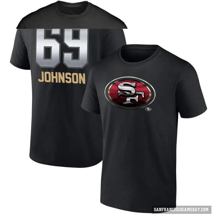 Youth ＃69 Zack Johnson San Francisco 49ers Black Midnight Mascot T-Shirt