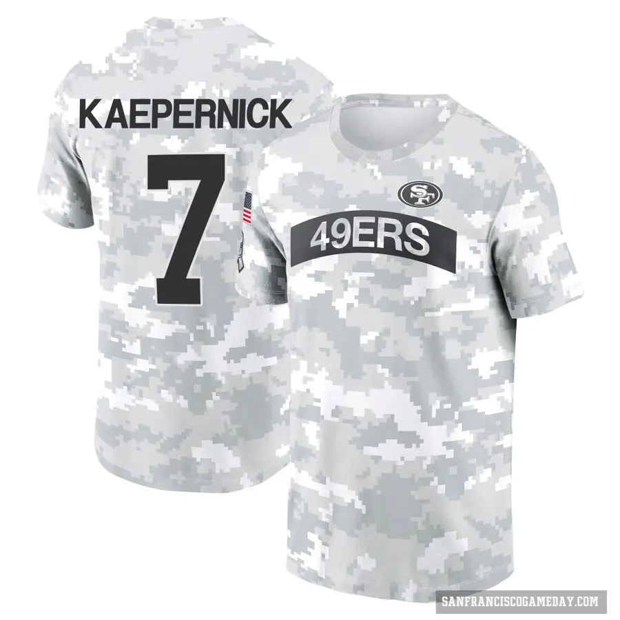 Youth ＃7 Colin Kaepernick San Francisco 49ers Camo Arctic 2024 Salute to Service Performance T-Shirt