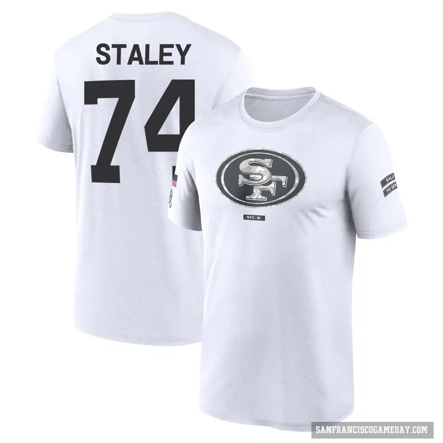 Youth ＃74 Joe Staley San Francisco 49ers White 2024 Salute to Service Performance T-Shirt