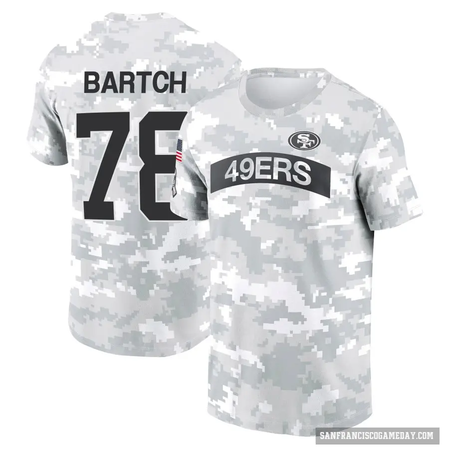 Youth ＃78 Ben Bartch San Francisco 49ers Camo Arctic 2024 Salute to Service Performance T-Shirt