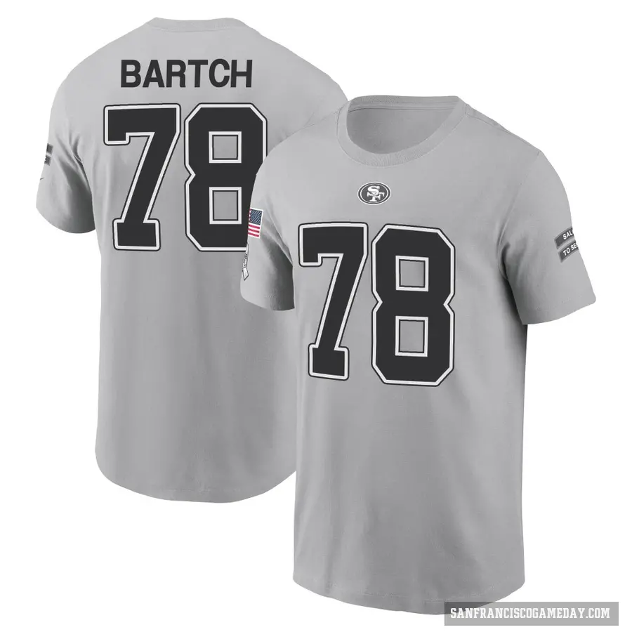 Youth ＃78 Ben Bartch San Francisco 49ers Gray 2024 Salute to Service T-Shirt