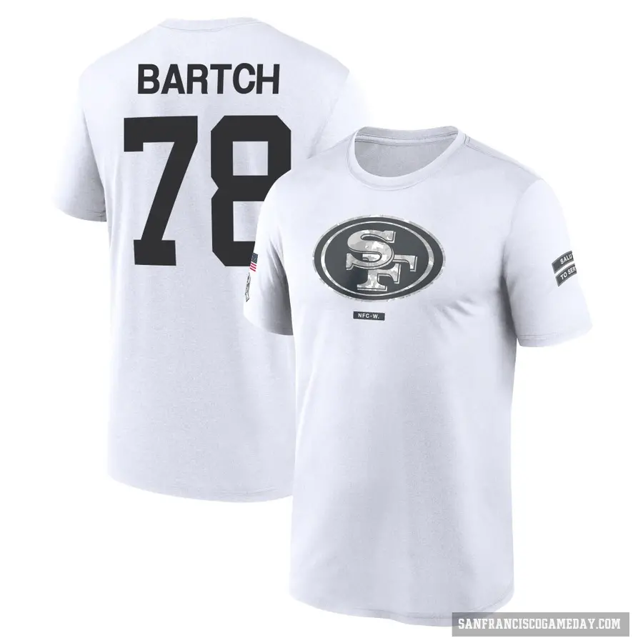 Youth ＃78 Ben Bartch San Francisco 49ers White 2024 Salute to Service Performance T-Shirt