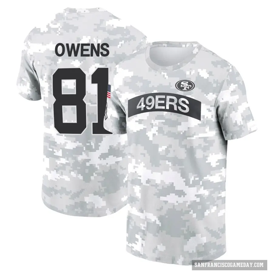 Youth ＃81 Terrell Owens San Francisco 49ers Camo Arctic 2024 Salute to Service Performance T-Shirt