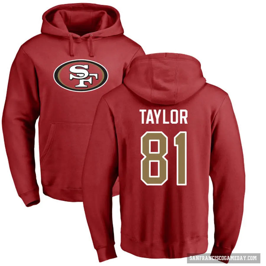 Youth ＃81 Trent Taylor San Francisco 49ers Red Pro Line Logo Pullover Hoodie