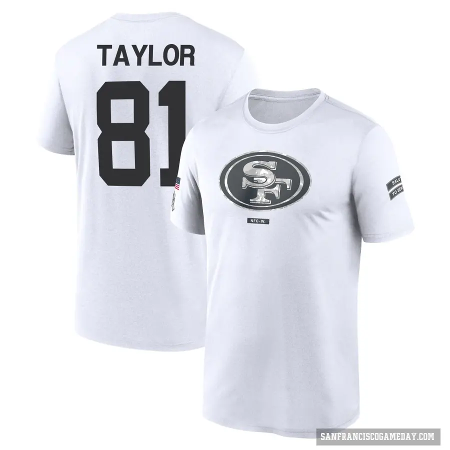 Youth ＃81 Trent Taylor San Francisco 49ers White 2024 Salute to Service Performance T-Shirt