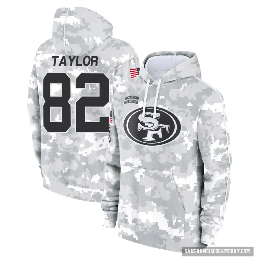 Youth ＃82 John Taylor San Francisco 49ers Arctic Camo 2024 Salute to Service Club Fleece Pullover Hoodie