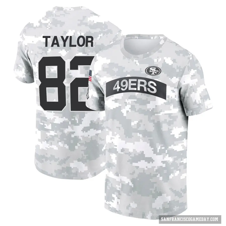 Youth ＃82 John Taylor San Francisco 49ers Camo Arctic 2024 Salute to Service Performance T-Shirt