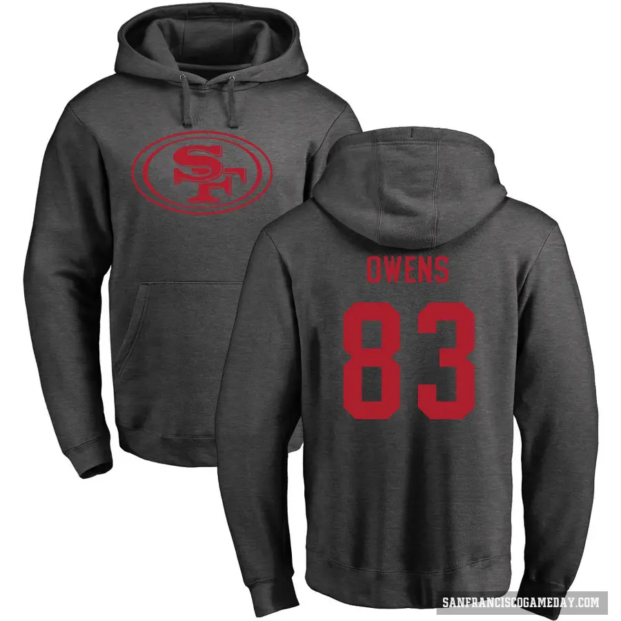 Youth ＃83 Terique Owens San Francisco 49ers Pro Line by Branded Ash One Color Pullover Hoodie