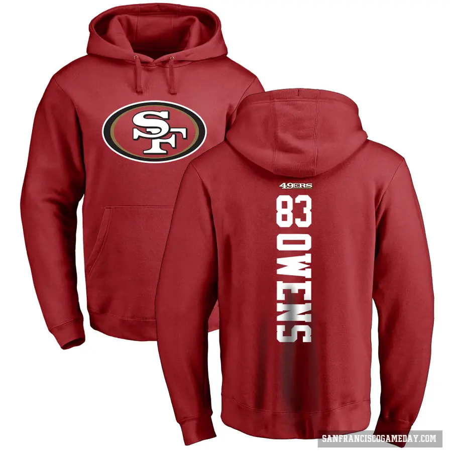 Youth ＃83 Terique Owens San Francisco 49ers Red Pro Line Backer Pullover Hoodie
