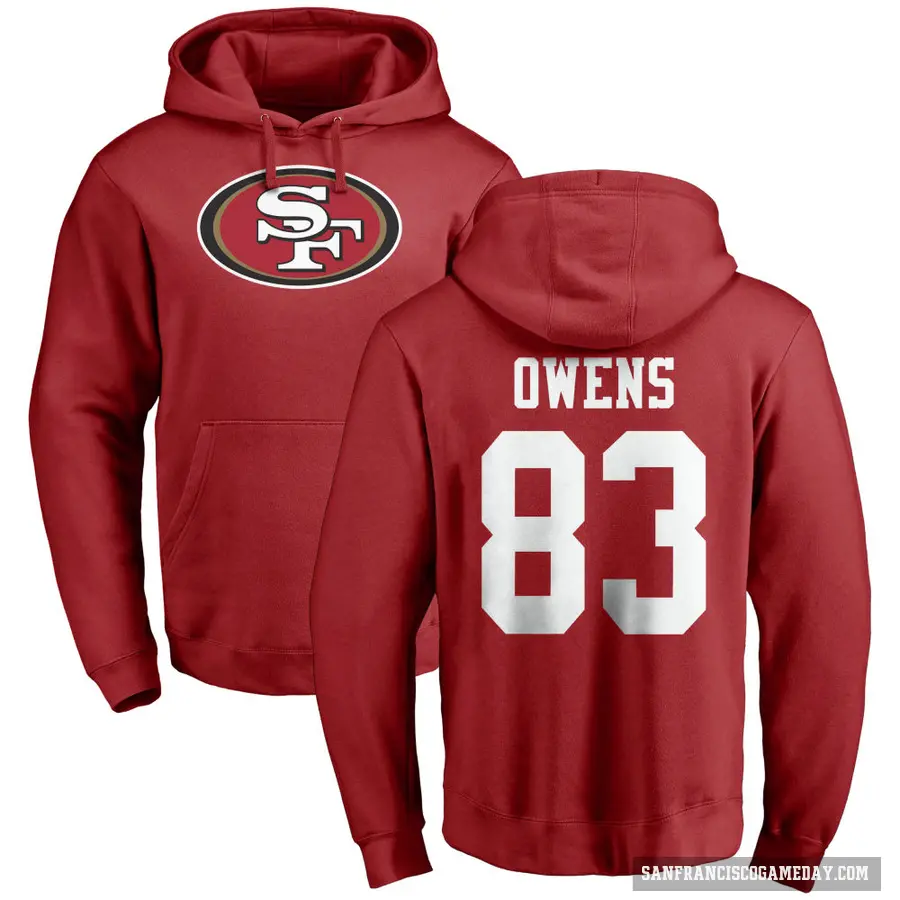 Youth ＃83 Terique Owens San Francisco 49ers Red Pro Line Logo Pullover Hoodie