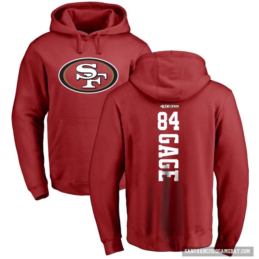 Youth ＃84 Russell Gage San Francisco 49ers Red Pro Line Backer Pullover Hoodie