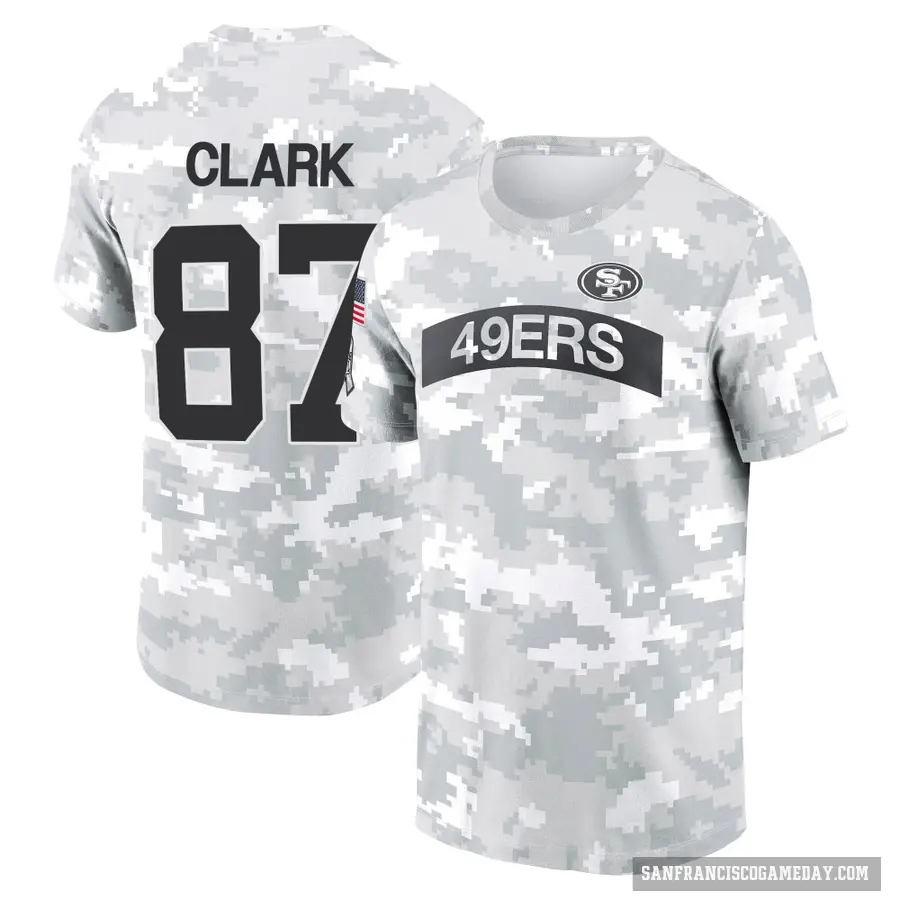 Youth ＃87 Dwight Clark San Francisco 49ers Camo Arctic 2024 Salute to Service Performance T-Shirt