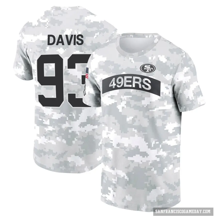 Youth ＃93 Kalia Davis San Francisco 49ers Camo Arctic 2024 Salute to Service Performance T-Shirt