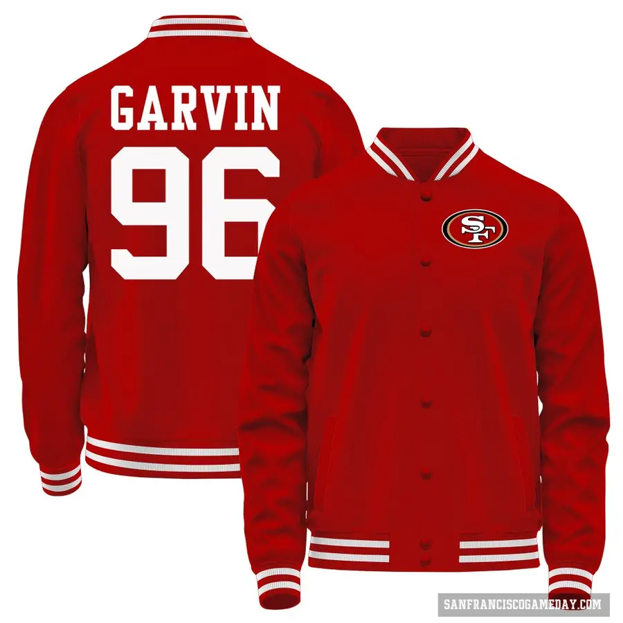 Youth ＃96 Jonathan Garvin San Francisco 49ers Red Full-Snap Name & Number Jacket