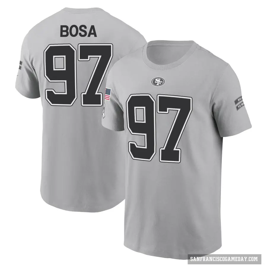 Youth ＃97 Nick Bosa San Francisco 49ers Gray 2024 Salute to Service T-Shirt